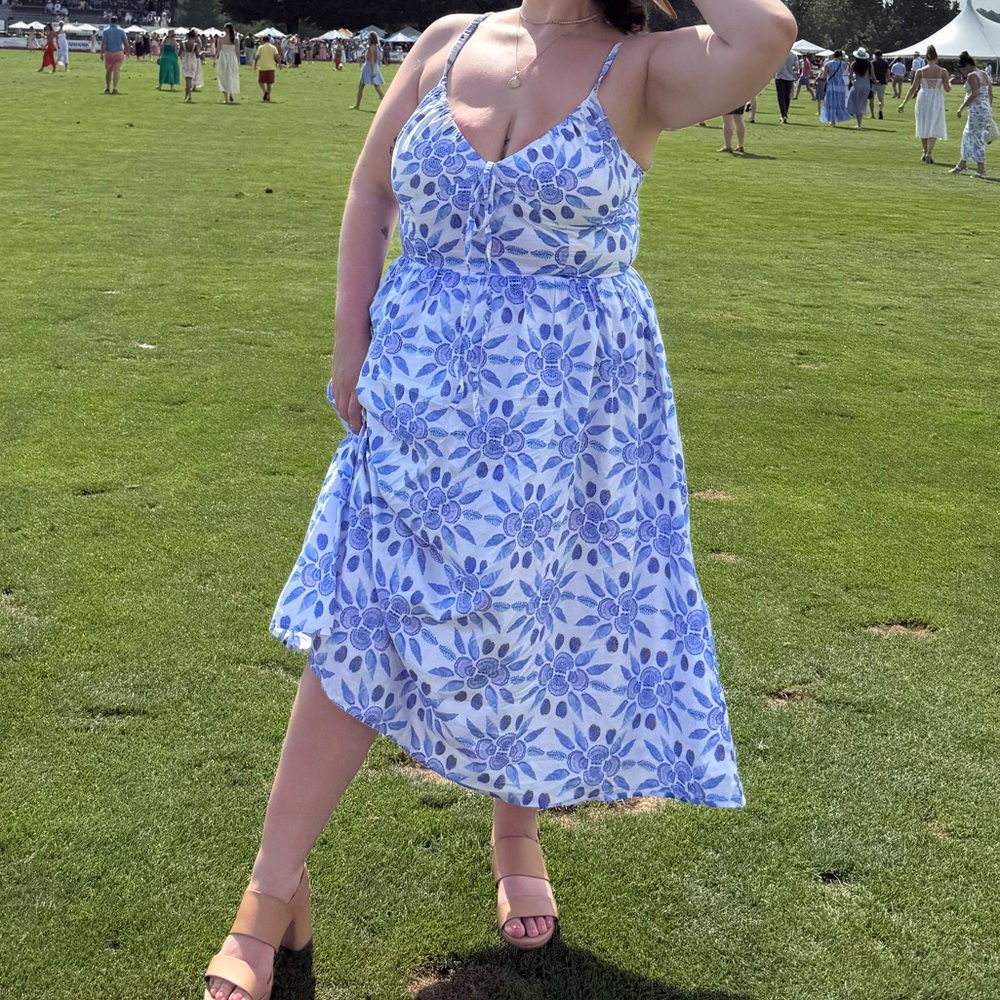 Hill house Juliana Dress with blue shell mosaic